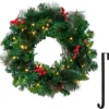 50 LED Artificial Christmas Pre Lit Wreaths 20in -Christmas Decorations Store 50 LED Artificial Christmas Pre lit Wreaths 20in 3 600x590 1