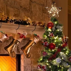 50 LED Rattan Star Christmas Tree Topper