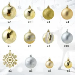 50pcs Gold And Silver Christmas Ornaments -Christmas Decorations Store 50 Pcs Gold amp Silver Christmas Ornaments 3 result 600x600 1