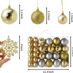 50pcs Gold And Silver Christmas Ornaments -Christmas Decorations Store 50 Pcs Gold amp Silver Christmas Ornaments 4 result 600x581 1