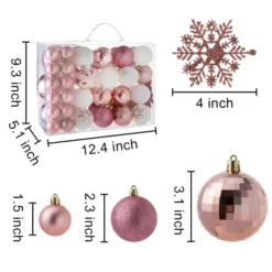 50pcs Blue And White Christmas Ornaments -Christmas Decorations Store 50Pcs Rosegold amp White Christmas Ornaments 3 result 600x600 1