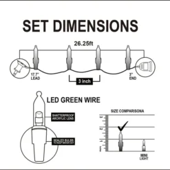 2x100 LED Christmas Clear Green Wire 26.25ft 12 2x100 LED Christmas Clear Green Wire 26.25ft -Christmas Decorations Store 52.5 FT 200 Count Christmas Clear Green Wire 4 result 600x562 1