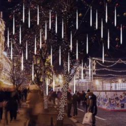 2x 10 Tubes (19.8in) Christmas Meteor Shower Rain Lights, White -Christmas Decorations Store 540 LED Meteor Shower Rain Lights 10 Tubes 50cm White 2 Pack 6 result 600x600 1