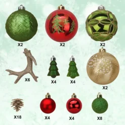 56Pcs Christmas Ornaments With Pine Green & Gold 11 56Pcs Christmas Ornaments With Pine Green & Gold -Christmas Decorations Store 56Pcs Christmas Ornaments with Pine Green amp Gold 2 600x600 1