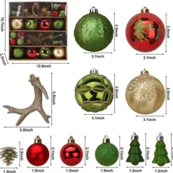 56Pcs Christmas Ornaments With Pine Green & Gold 10 56Pcs Christmas Ornaments With Pine Green & Gold -Christmas Decorations Store 56Pcs Christmas Ornaments with Pine Green amp Gold 3 600x587 1