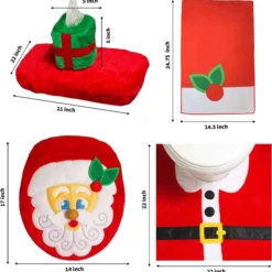 Christmas Decorations Store -Christmas Decorations Store 5Pcs Santa Claus Toilet Cover 2 result 600x608 1