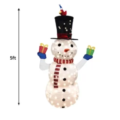 Collapsible LED Light Up Snowman Decoration 5ft -Christmas Decorations Store 5ft 160 LED Collapsible Snowman Yard Light 1 600x600 1