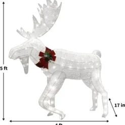 Christmas Cotton Moose LED Yard Light 5ft -Christmas Decorations Store 5ft Cotton Moose LED Yard Light 4 1 600x620 1