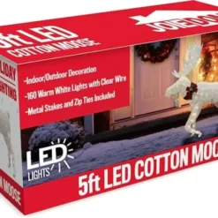 Christmas Cotton Moose LED Yard Light 5ft -Christmas Decorations Store 5ft Cotton Moose LED Yard Light 5 1 600x396 1
