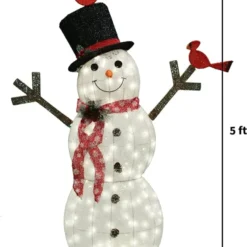 Christmas Cotton Snowman LED Yard Light 5ft -Christmas Decorations Store 5ft Cotton Snowman LED Yard Light 5 600x730 1