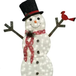 Christmas Cotton Snowman LED Yard Light 5ft -Christmas Decorations Store 5ft Cotton Snowman LED Yard Light 7 600x771 1