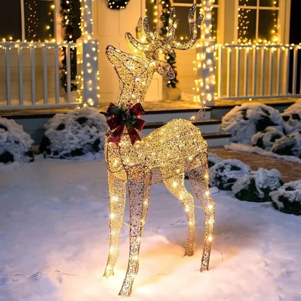 5ft 100 LED Yard Lights - Fabric Champagne Buck 5 5ft 100 LED Yard Lights - Fabric Champagne Buck - Image 3