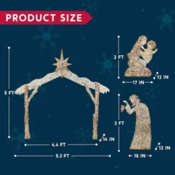 5ft 160 LED Fabric Nativity Scene Warm White -Christmas Decorations Store 5ft Fabric Nativity Scene 160 LED Warm White 3 600x600 1