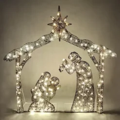 5ft 160 LED Fabric Nativity Scene Warm White -Christmas Decorations Store 5ft Fabric Nativity Scene 160 LED Warm White 7 600x600 1