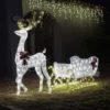 3D Fabric LED Lighted Reindeer With Sleigh Decorations 5ft -Christmas Decorations Store 5ft Fabric Reindeer with Sleigh Christmas Yard Lights 1 1 600x614 1