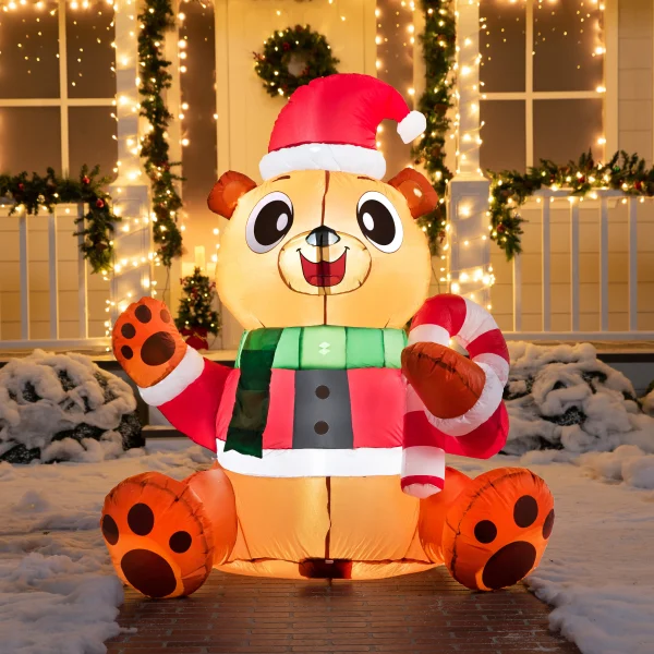 5ft LED Christmas Inflatable Teddy Bear 3 5ft LED Christmas Inflatable Teddy Bear