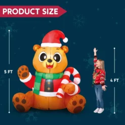 5ft LED Christmas Inflatable Teddy Bear 12 5ft LED Christmas Inflatable Teddy Bear -Christmas Decorations Store 5ft LED Christmas Inflatable Teddy Bear 5 600x600 1