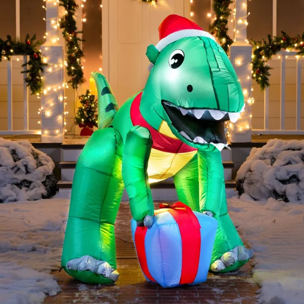 5ft LED Giant Christmas Inflatable Dinosaur 3 5ft LED Giant Christmas Inflatable Dinosaur