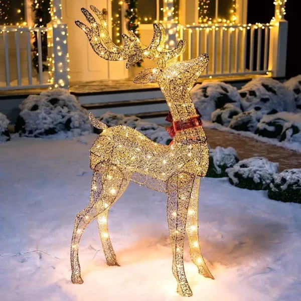 5ft 100 LED Yard Lights - Fabric Champagne Buck 3 5ft 100 LED Yard Lights - Fabric Champagne Buck
