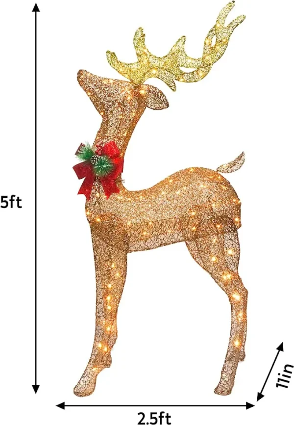 5ft 100 LED Yard Lights - Fabric Champagne Buck 8 5ft 100 LED Yard Lights - Fabric Champagne Buck - Image 6