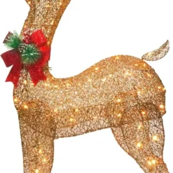 5ft 100 LED Yard Lights - Fabric Champagne Buck 12 5ft 100 LED Yard Lights - Fabric Champagne Buck -Christmas Decorations Store 5ft LED Yard Lights Fabric Champagne Buck 7 600x1353 1