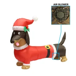 5ft Long Dachshund Blow Up Christmas Decoration -Christmas Decorations Store 5ft Long Dachshund Blow Up Christmas Decoration 2 1 600x600 1