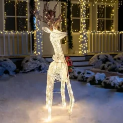 Christmas Tinsel Reindeer Buck LED Yard Light 5ft -Christmas Decorations Store 5ft Tinsel Reindeer Buck LED Yard Lights 3 600x600 1