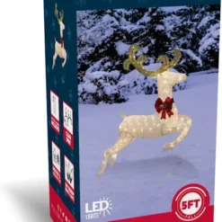 5ft Fabric White Buck Christmas Yard Light -Christmas Decorations Store 5ft Yard Lights Fabric White Buck Jumping 4 1 600x844 1