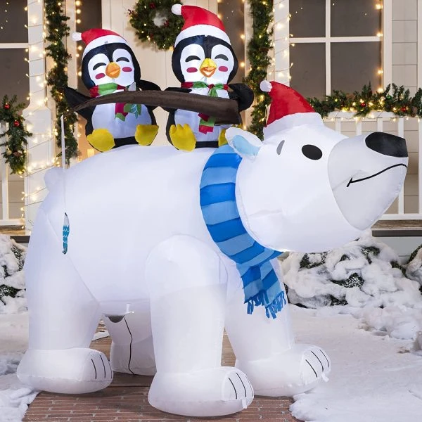 6.5ft Large Christmas Polar Bear Inflatable Decoration 3 6.5ft Large Christmas Polar Bear Inflatable Decoration