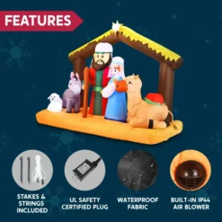 6.5ft Large Nativity Scene Inflatable -Christmas Decorations Store 6.5ft Large Nativity Scene Inflatable 6 1 600x600 1