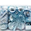 60pcs Blue And White Christmas Ball Ornaments -Christmas Decorations Store 60Pcs Christmas Assorted Ornaments with a Star Tree Topper 7 600x546 1