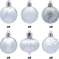 36pcs Silver Christmas Balls Shatterproof 1.57in -Christmas Decorations Store 61BFvHuzN1L. AC SL1200 600x592 1
