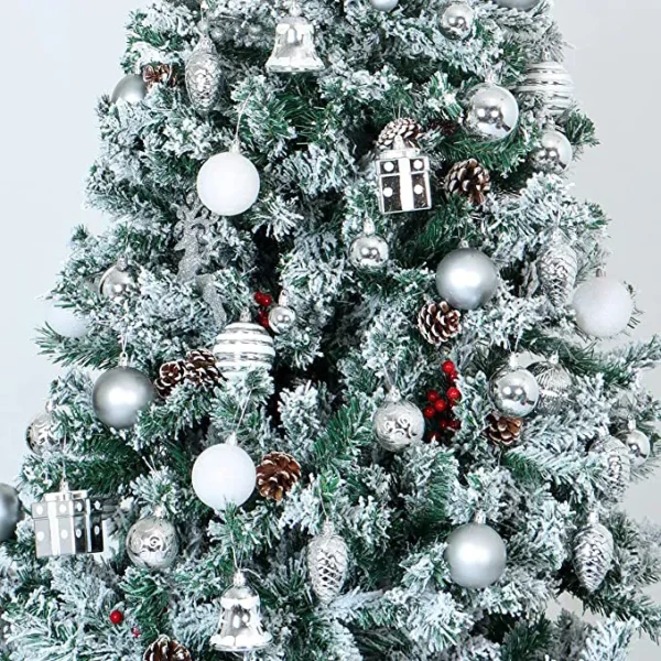 66pcs White And Silver Christmas Ornaments 8 66pcs White And Silver Christmas Ornaments - Image 6