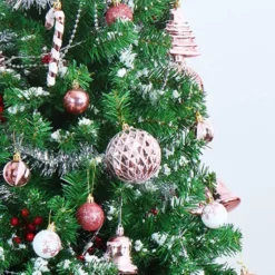 60pcs Assorted Christmas Ornaments Rosegold And White -Christmas Decorations Store 66Pcs Christmas Assorted Ornaments with a Star Tree Topper Red amp White 2 600x600 1