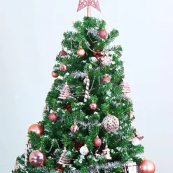 60pcs Assorted Christmas Ornaments Rosegold And White -Christmas Decorations Store 66Pcs Christmas Assorted Ornaments with a Star Tree Topper Red amp White 3