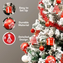 66pcs Assorted Red And White Christmas Ornaments -Christmas Decorations Store 66Pcs Red and White Christmas Assorted Ornaments 4 1 600x600 1