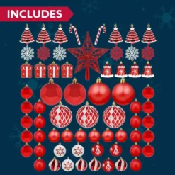 66pcs Assorted Red And White Christmas Ornaments -Christmas Decorations Store 66Pcs Red and White Christmas Assorted Ornaments 5 1 600x600 1