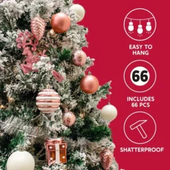 66pcs Pink & White Assorted Christmas Ornaments -Christmas Decorations Store 66pcs Pink amp White Assorted Christmas Ornaments 3 600x600 1