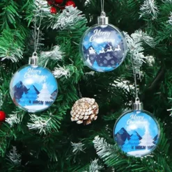 6pcs Clear Christmas Ornament Balls