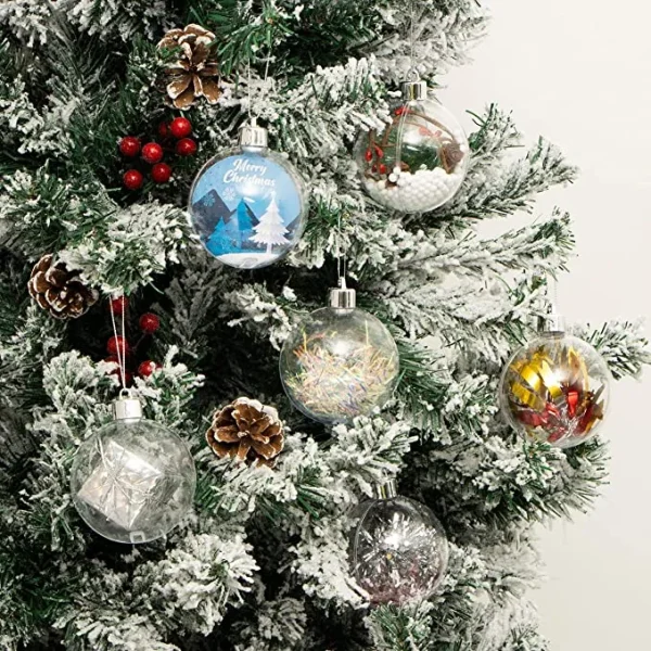 6pcs Clear Christmas Ornament Balls 8 6pcs Clear Christmas Ornament Balls - Image 6