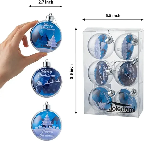 6pcs Clear Christmas Ornament Balls 5 6pcs Clear Christmas Ornament Balls - Image 3