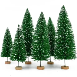 6pcs Mini Snow Frosted Artificial Christmas Trees
