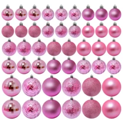 46Pcs Assorted Size Light Pink Christmas Ball Ornaments -Christmas Decorations Store 6Pcs Assorted Size Light Pink Christmas Ball Ornaments 1 600x600 1