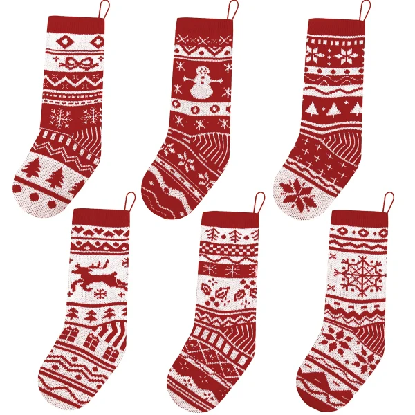 6pcs Christmas Knit Stocking Decoration 8 6pcs Christmas Knit Stocking Decoration - Image 6