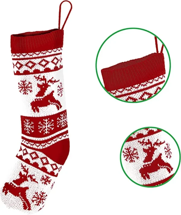6pcs Christmas Knit Stockings Decorations 8 6pcs Christmas Knit Stockings Decorations - Image 6