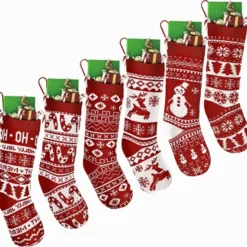 6pcs Christmas Knit Stockings Decorations 12 6pcs Christmas Knit Stockings Decorations -Christmas Decorations Store 6Pcs Knit Christmas Stockings 4 1 600x571 1