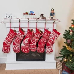 6pcs Christmas Knit Stockings Decorations 10 6pcs Christmas Knit Stockings Decorations -Christmas Decorations Store 6Pcs Knit Christmas Stockings 6 1 600x600 1
