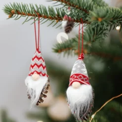 6Pcs Pine-cone Body Gnome Ornaments Set