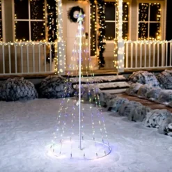 6ft 275 LED Animated Lightshow Cone Christmas Tree -Christmas Decorations Store 6ft Animated Lightshow Cone Christmas Tree 2 600x600 1