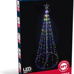 6ft 275 LED Animated Lightshow Cone Christmas Tree -Christmas Decorations Store 6ft Animated Lightshow Cone Christmas Tree 3 600x845 1